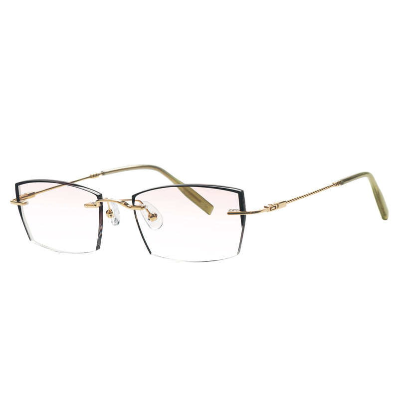 Demetrius Rectangle Rimless Glasses