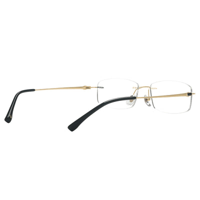 Landyn Rectangle Titanium Rimless Glasses