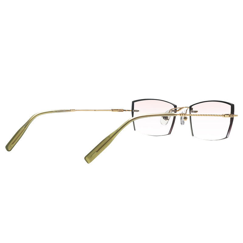 Demetrius Rectangle Rimless Glasses