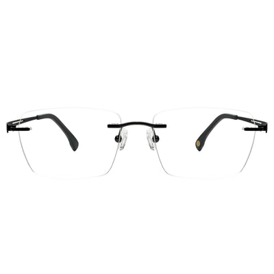 Curtis Rectangle Titanium Rimless Glasses