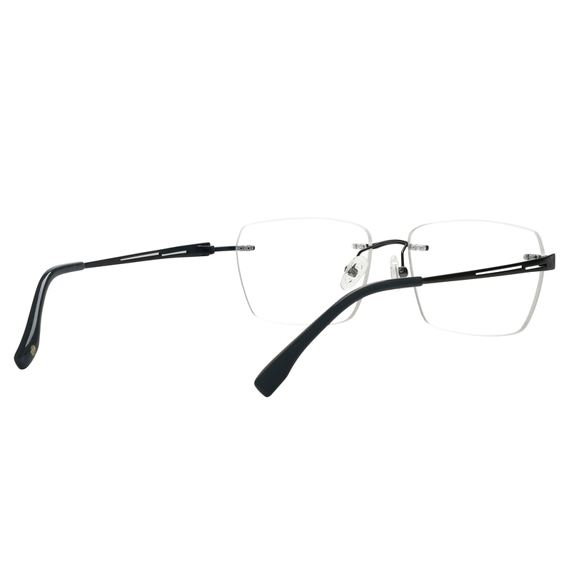 Curtis Rectangle Titanium Rimless Glasses