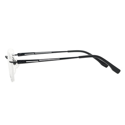 Curtis Rectangle Titanium Rimless Glasses