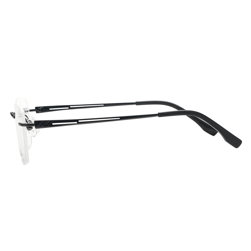 Curtis Rectangle Titanium Rimless Glasses