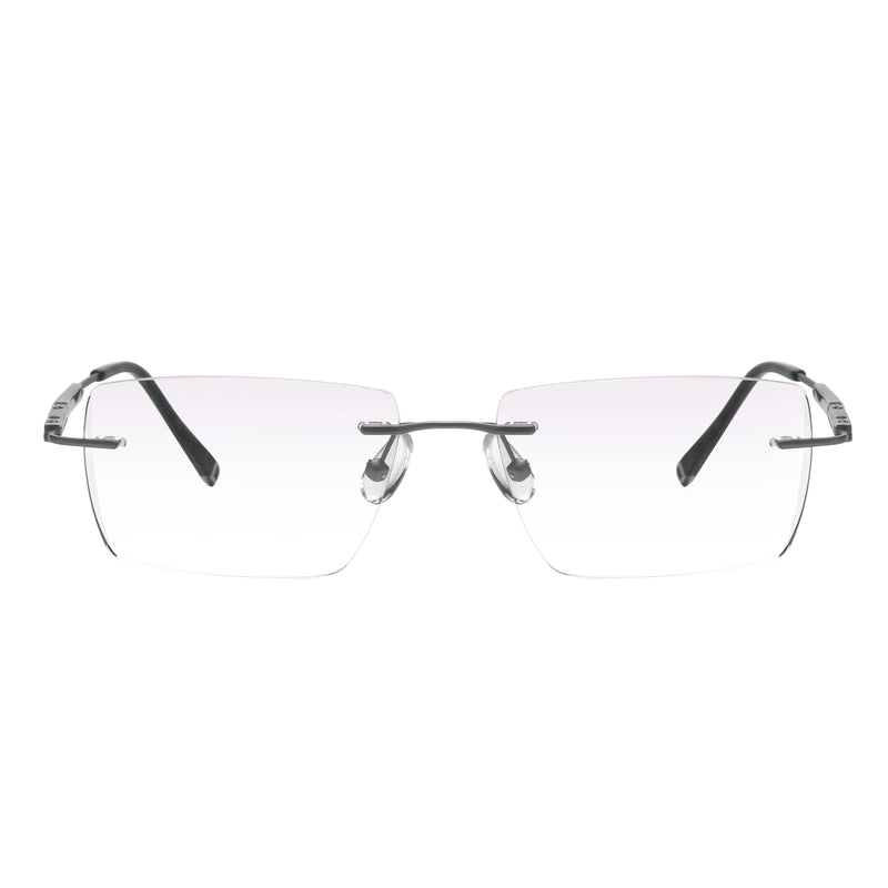 Justice Rectangle Titanium Rimless Glasses