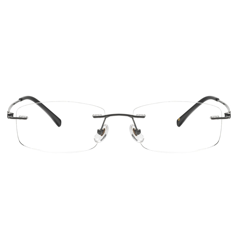 Landyn Rectangle Titanium Rimless Glasses