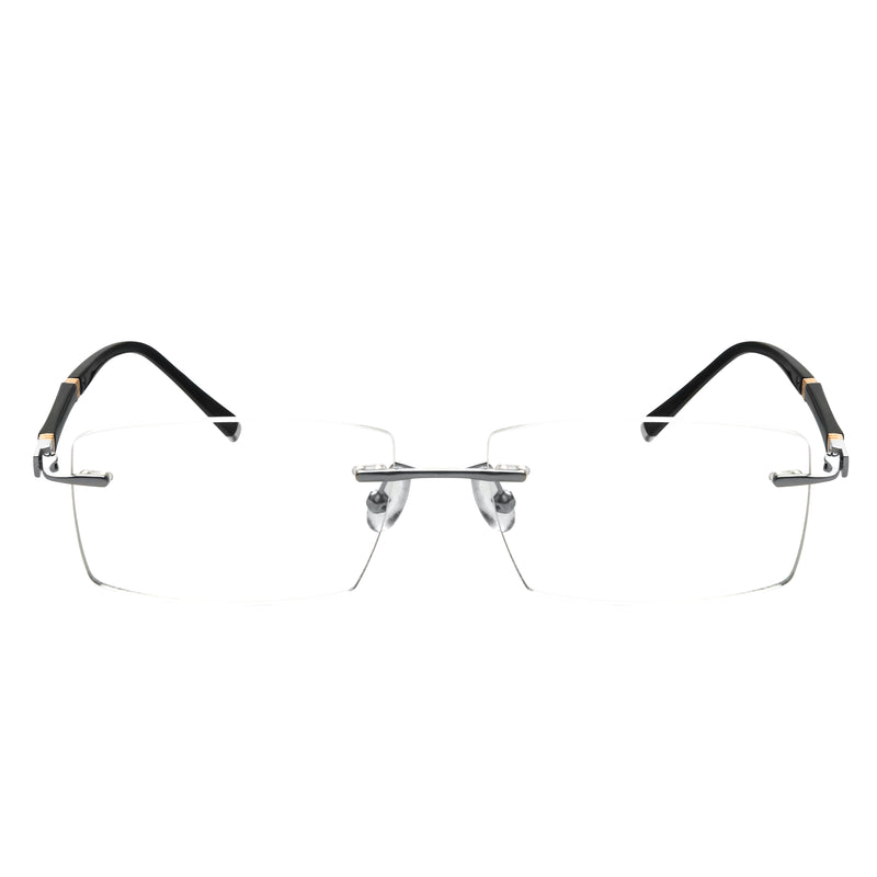 Adam Rectangle Rimless Glasses