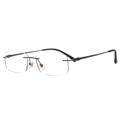 Landyn Rectangle Titanium Rimless Glasses