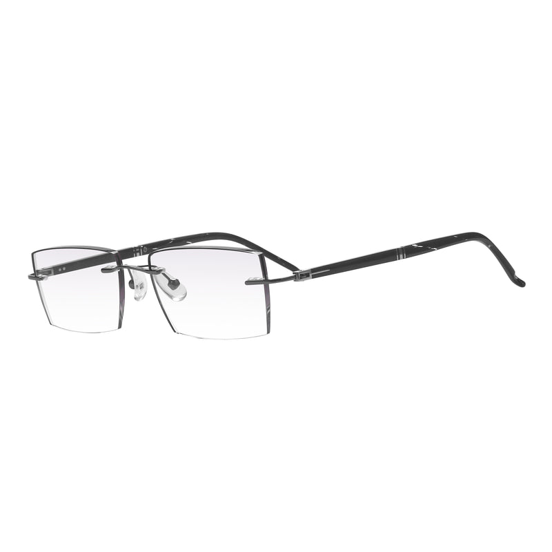 Rocky Rectangle Rimless Glasses