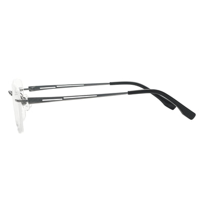 Curtis Rectangle Titanium Rimless Glasses