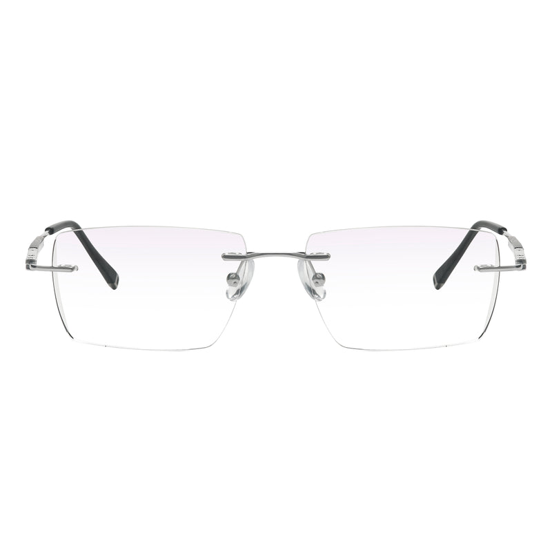 Justice Rectangle Titanium Rimless Glasses