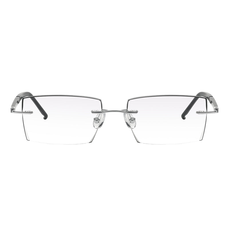 Rocky Rectangle Rimless Glasses