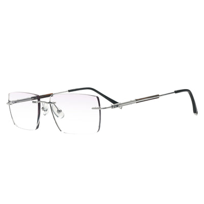 Justice Rectangle Titanium Rimless Glasses