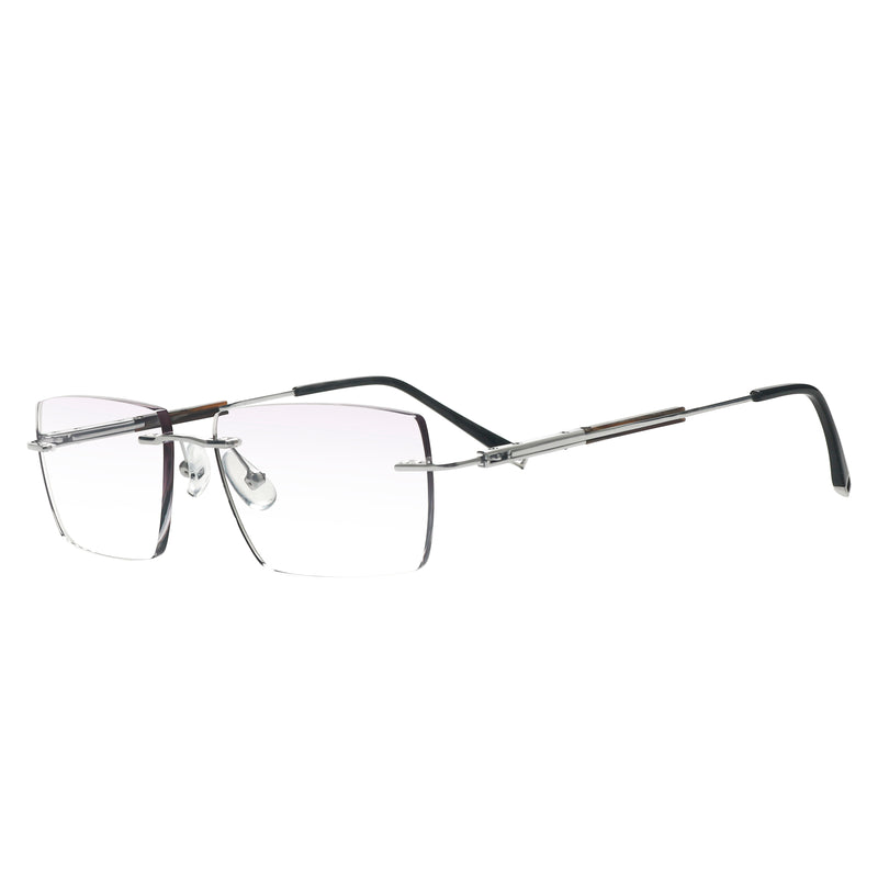 Justice Rectangle Titanium Rimless Glasses