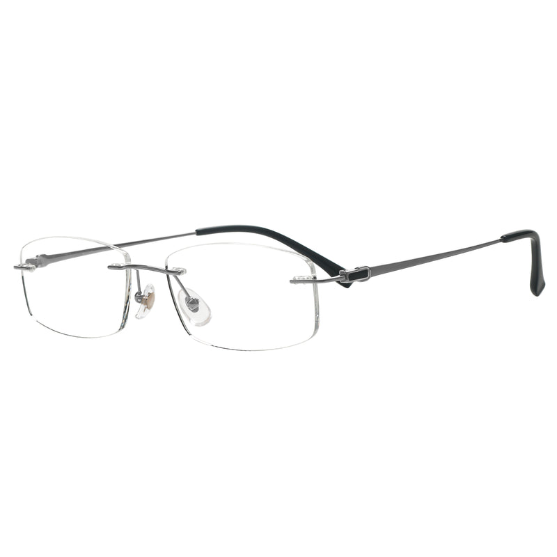 Landyn Rectangle Titanium Rimless Glasses