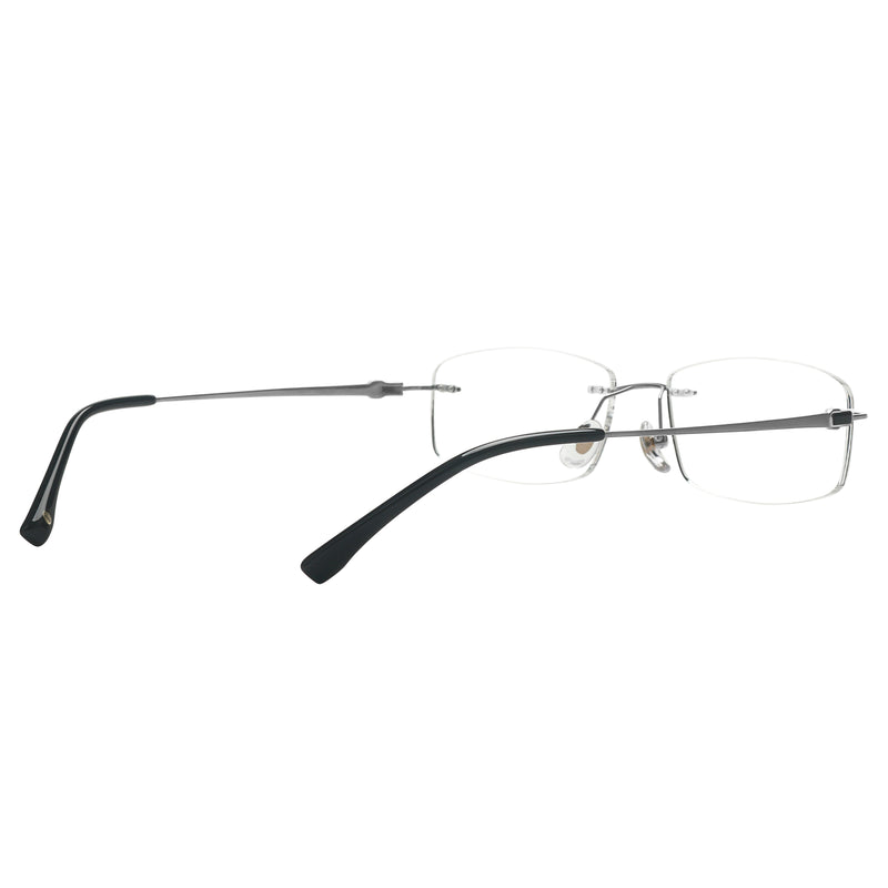 Landyn Rectangle Titanium Rimless Glasses