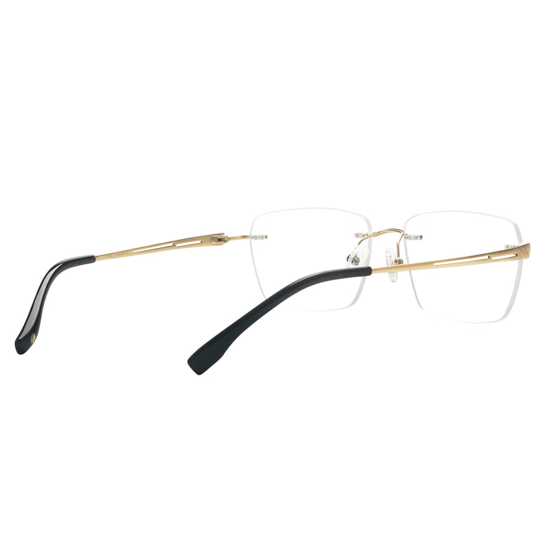 Curtis Rectangle Titanium Rimless Glasses