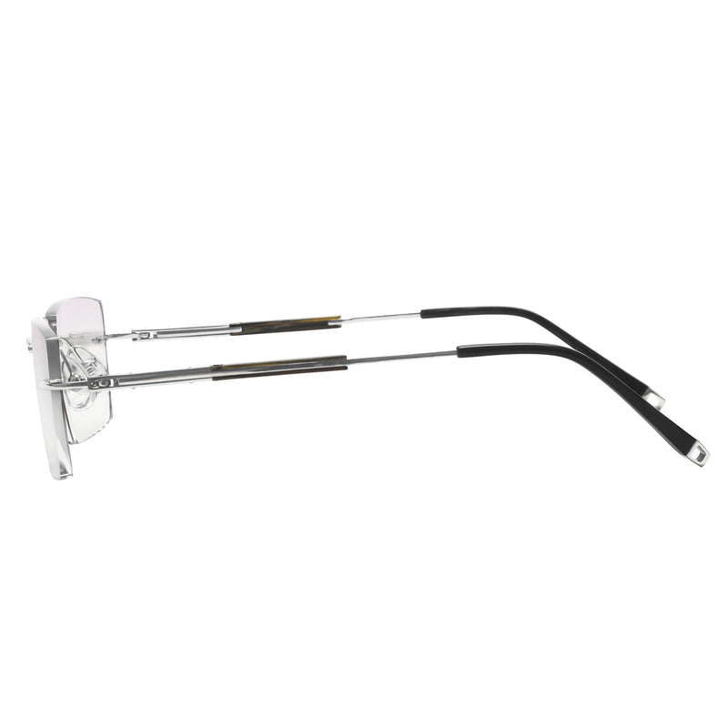 Justice Rectangle Titanium Rimless Glasses