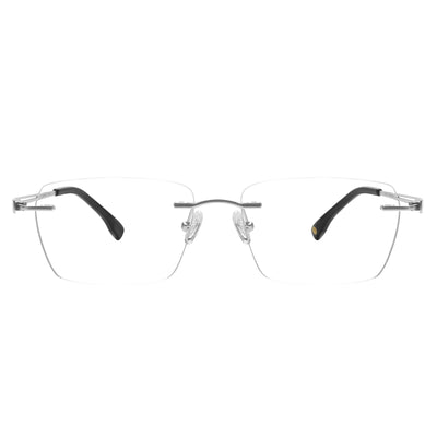 Curtis Rectangle Titanium Rimless Glasses