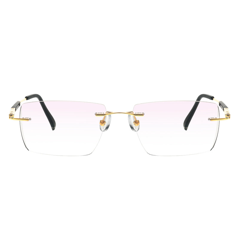 Justice Rectangle Titanium Rimless Glasses