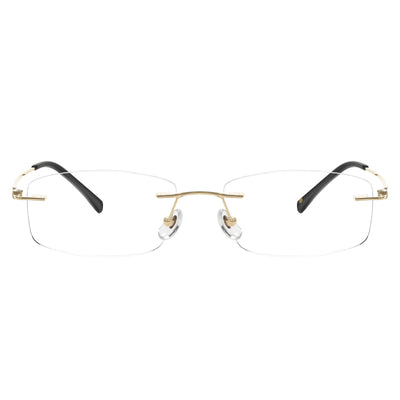 Landyn Rectangle Titanium Rimless Glasses